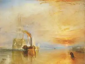 El «Temerario» remolcado a su último atraque para el desguace (1839), de Joseph Mallord William Turner, The National Gallery, Londres