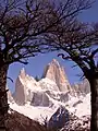 vista del cerro Chaltén desde las cercanías del pueblo.