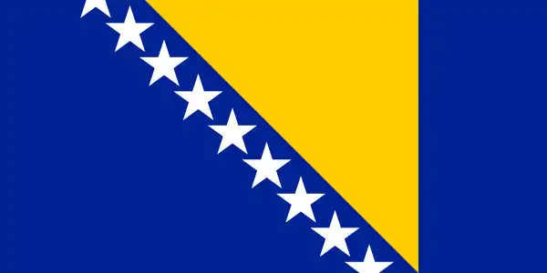 Bandera de Bosnia y Herzegovina.