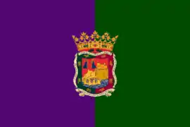 Bandera de Málaga con el diseño de escudo utilizado por el Ayuntamiento