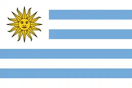 Bandera de Uruguay usada por el Gobierno de la Defensa