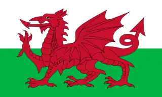 Bandera de Gales.