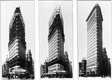 A diagram depicting the phases of the Flatiron Building's construction