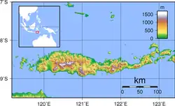 Mapa topográfico de la isla