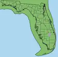 Mapa histórico físico que muestra la costa de Florida hace 6.000 años.