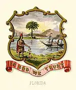 Escudo de armas del estado de Florida (ilustrado, 1876)