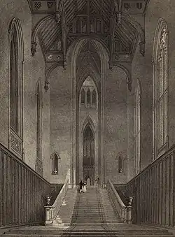 Interior de Fonthill Abbey en 1823