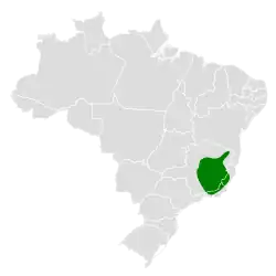 Distribución geográfica del hormiguerito serrano.