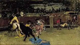 «Corrida de toros. Picador herido», óleo sobre lienzo (1867). Mariano Fortuny. Colección Carmen Thyssen-Bornemisza