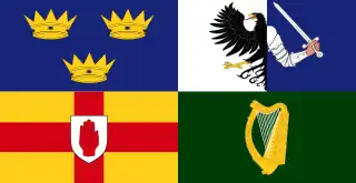 Bandera de cuatro provincias de Irlanda.
