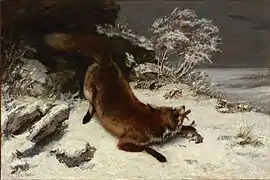 Zorro en la nieve, de Courbet (1860).