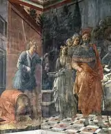 Filippo Lippi, 1452-1465, frescos de la catedral de Prato (detalle de la "decapitación").