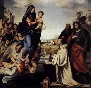 La visión de san San Bernardo  (hacia 1504)Galería Uffizi)