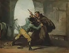 Goya, El padre Pedro desarma al bandido Maragato (de la serie de cuadros sobre la detención de Maragato)