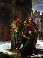 Reconciliación del rey Otón con su hermano Heinrich en Fráncfort, 941 (Alfred Rethel, 1840)