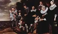 Grupo familiar con diez figuras - Óleo sobre lienzo, 148,5 x 251 cm, National Gallery, Londres.