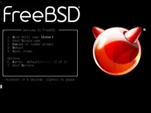 Pantalla de arranque de FreeBSD 13.1-RELEASE uefi