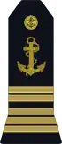 Galones de capitán de navío de la Marina nacional de Francia.