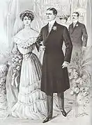 Traje de novio en un catálogo de moda masculina de 1904.