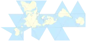 Mapa Dymaxion o proyección de Fuller.