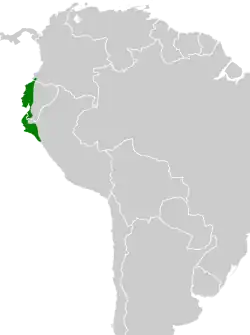 Distribución geográfica del hornero del Pacífico.