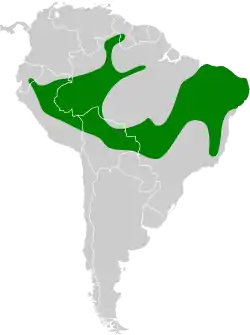 Distribución geográfica del hornero paticlaro.