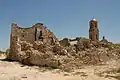 Ruinas de la Iglesia de San Pedro (siglos XVII y XVIII) de Corbera de Ebro (Tarragona), destruida durante la Batalla del Ebro
