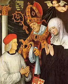 Willibaldo y Walburga con un obispo de Eichstätt, por Lukas Cranach el Viejo, ca. 1510