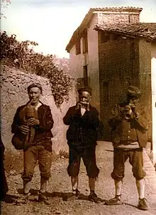 Gaiteros aragoneses de Caserras (Graus, España), hacia 1910.