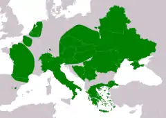 Distribución de Galanthus nivalis