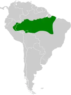 Distribución geográfica del jacamará cariazul.