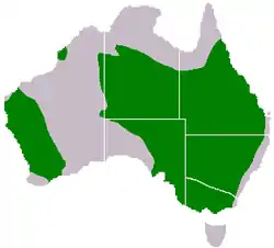 Área de distribución en verde