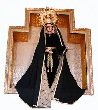"Nuestra Señora del Huerto", estatua de la Virgen de los Dolores en la ermita de Warfhuizen, en Países Bajos.