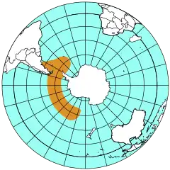 Distribución del pingüino juanito