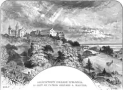 Campus de la Universidad de Georgetown en 1858.