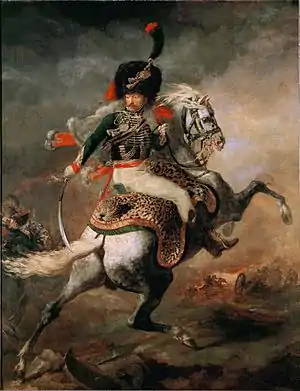 Oficial de la guardia imperial, de Gericault, 1814.