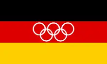 Bandera del Equipo olímpico unificado alemán (1960-1968).