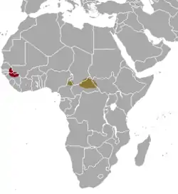 Distribución de las subespecies de T. derbianus: