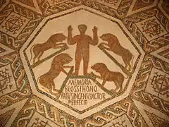 Pavimento de mausoleo (Daniel en la fosa con leones)