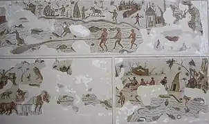 Escenas de pesca en un mosaico romano, en el Museo Nacional del Bardo. Siglo III d. C.