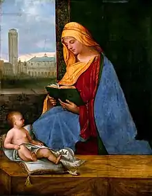Virgen leyendo - Óleo sobre tabla, 76 x 60 cm, Ashmolean Museum, Oxford.