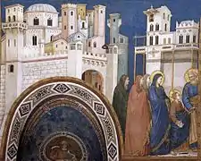 Jerusalén representada en un fresco de Giotto.