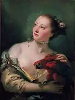 Giambattista Tiepolo, Mujer joven con papagayo