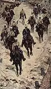 Cuerpo de caballería avanzando por una calle, de Giovanni Fattori (1888).