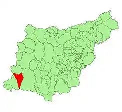 Extensión del municipio en la provincia.