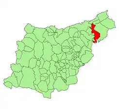 Extensión del municipio en la provincia