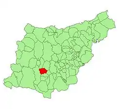 Extensión del municipio en la provincia.