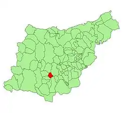 Extensión del municipio en la provincia.