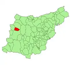 Extensión del municipio en la provincia