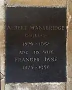 Lápida de Albert Mansbridge